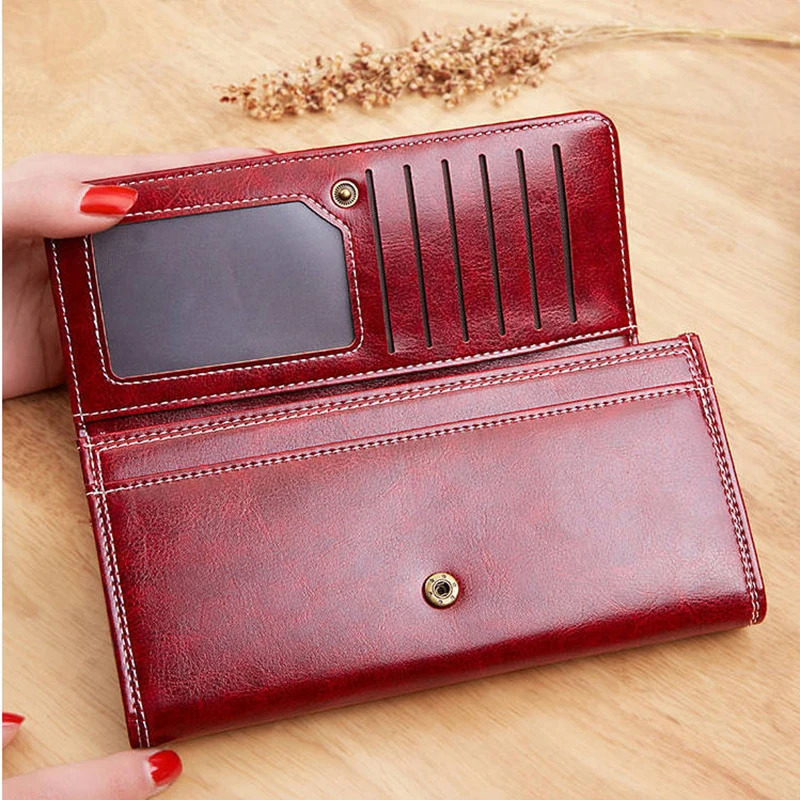 Womens Leather Wallet y Long Fashion Money Bag Handbag Card Holder 250408