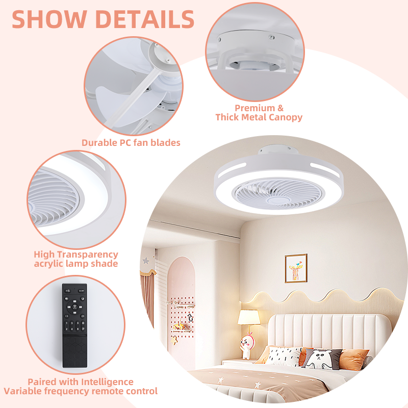 High Efficiency Bed Room Ceiling Fan-Light Combination Featuring Silent Wind Flow and Bright Illumination-5894