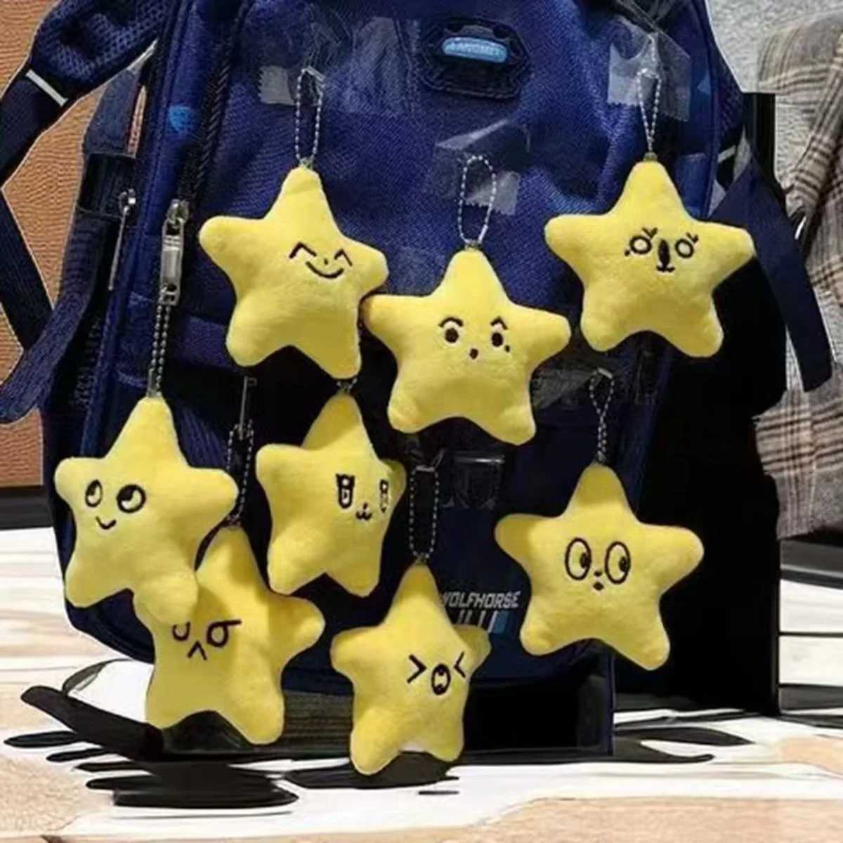 Yellow pentagonal heart-shaped Exprion keychain plush pendant suitable for Star Soundabla fansXJ250409