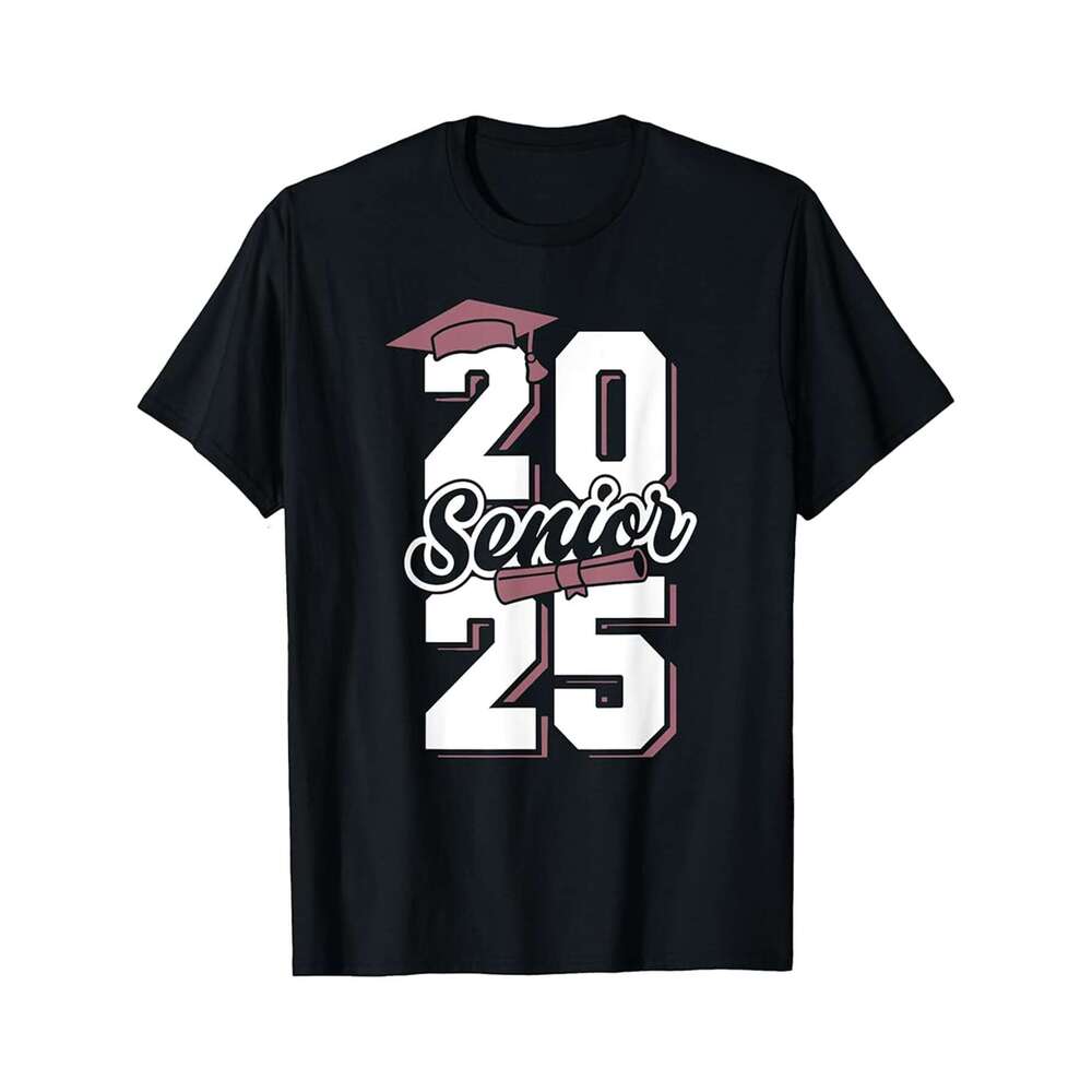 Designer T shirt Senior 25 Class Of 2025 Graduation School Retro - 220g Tshits