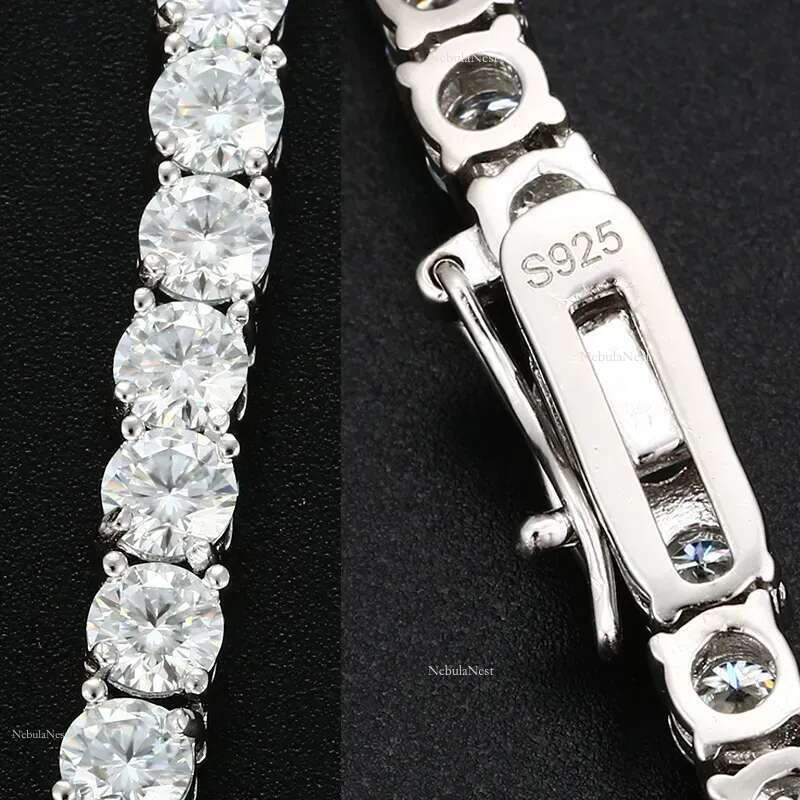 Hip Hop Inspired Moissanite Tennis Chain - Durable Sterg Sier & Gold for All Genders