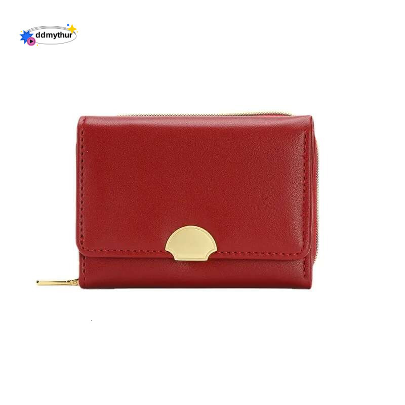 Fashion PU Leather Women Short Wallet High Quality Multifunctional Large Capacity Folding Money Clip Card Bag Zipper Coin Purse ddmythur