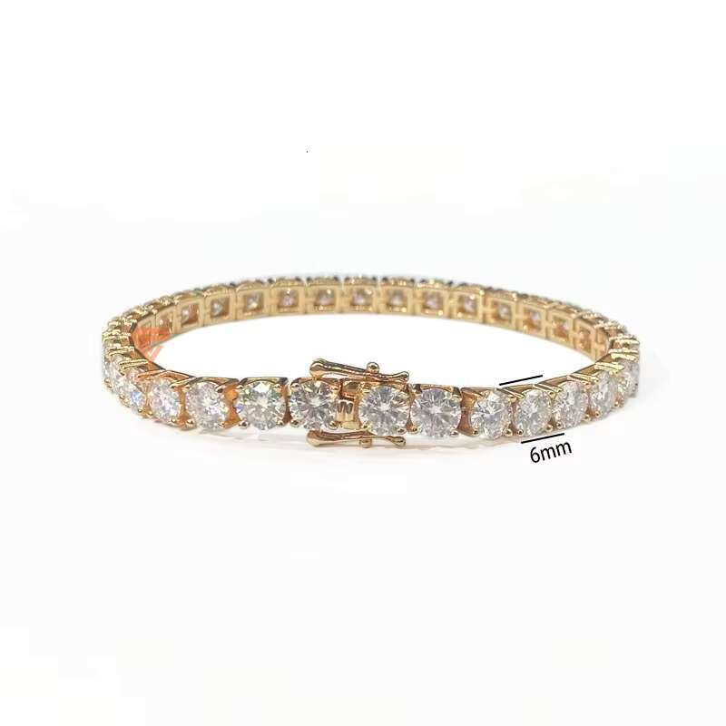 Wholesale Tennis Bracelets Gold Plated 18k Gold Women Tennis Chain Bracelet VVS Moissanite Diamond 925 Sterling Silver Bracelets