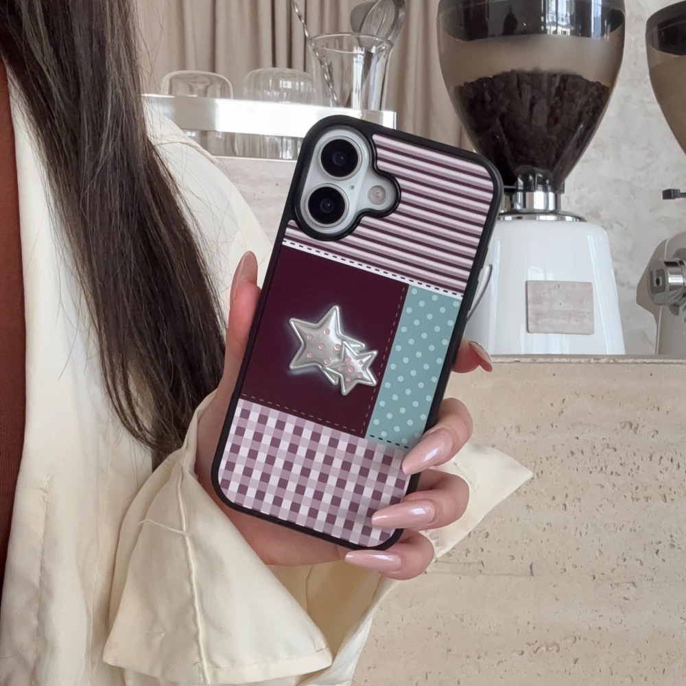 Spliced 3D Star Phone Case Compatible with iPhone 17/16 Pro Max Shockproof Case 15/14 Pro Protective Cover