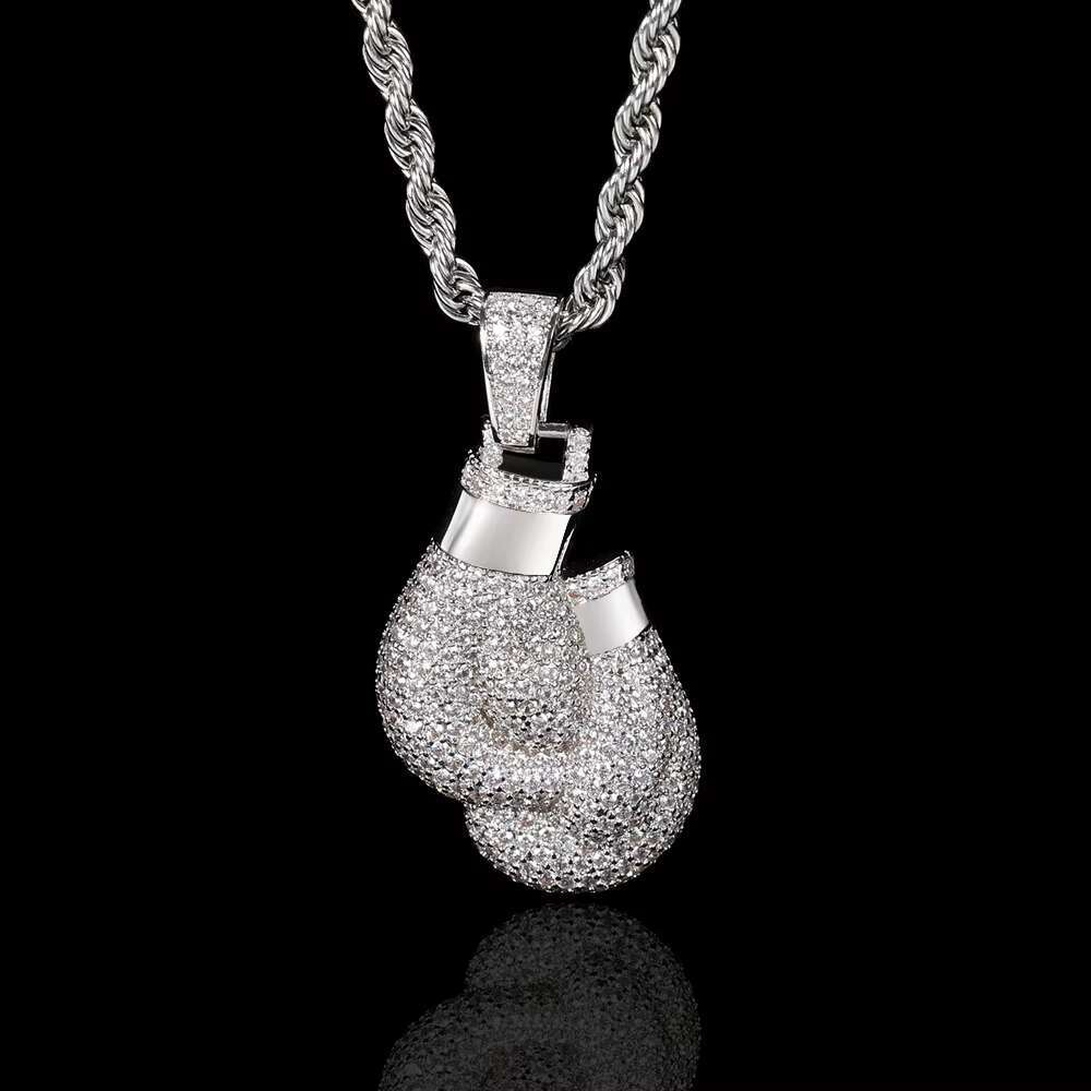 Moissanite Pendant 3d Silver Chain Necklace Fine Jewelry Pendants Charms Pvd Iced Out Chain With Custom Chain Pendant