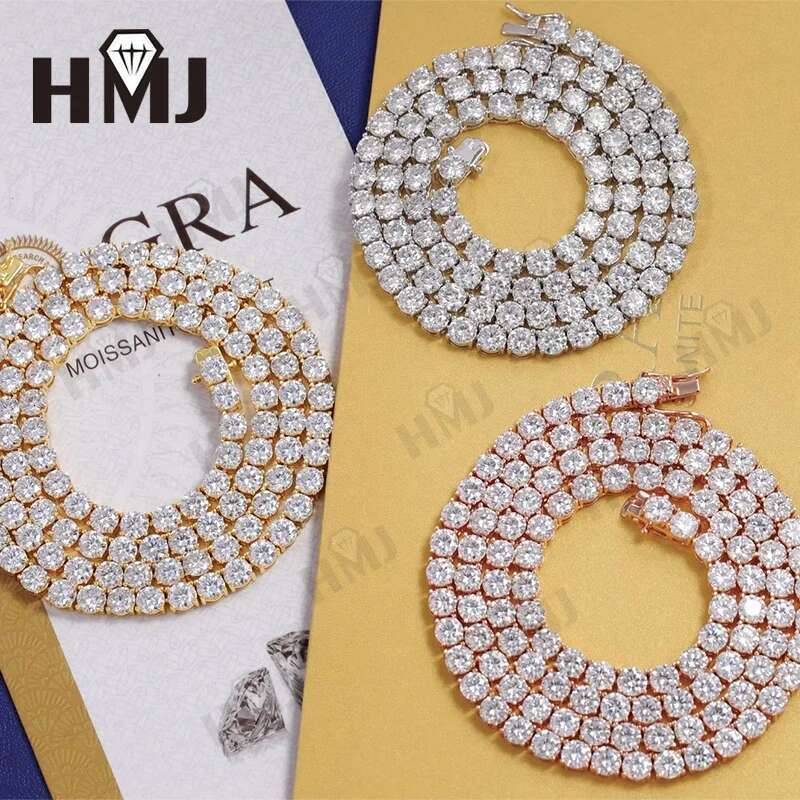 Factory Sale 2.5-6.5mm Moissanite Bracelet For Women Sterling Silver Gold Mans Moissanite Tennis Chain Custom Hippop
