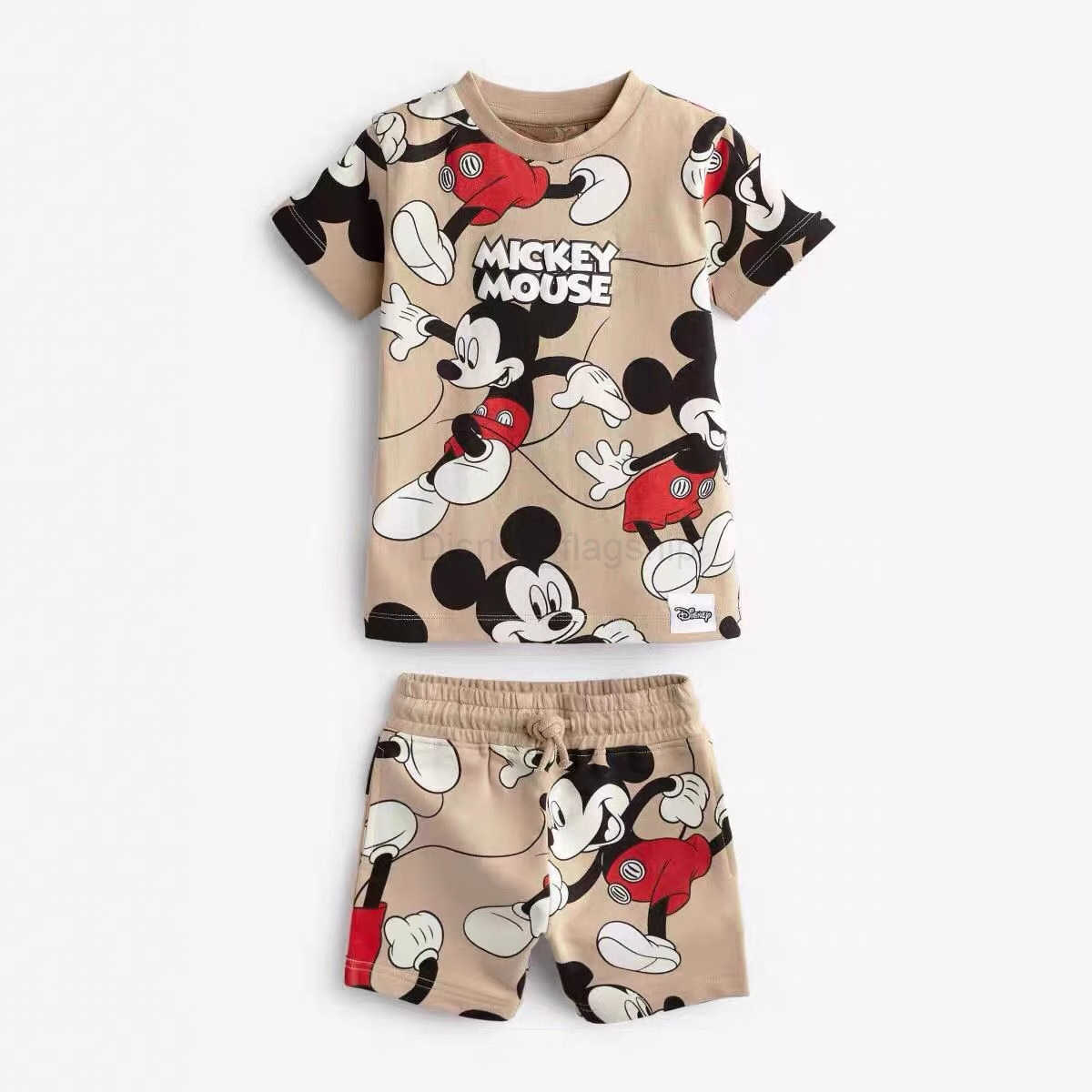 Disney 2025 Summer Edition Little Boys Full Print Short Sleeve Sweatshirt+Shorts SetXJ250409