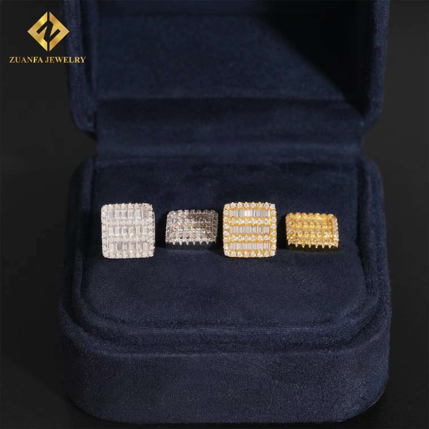 Luxury Moissanite Baguette Diamond Earrings 925 Silver Hip Hop Fine Jewelry Square Ear Studs Screw Back Men Women Earrings