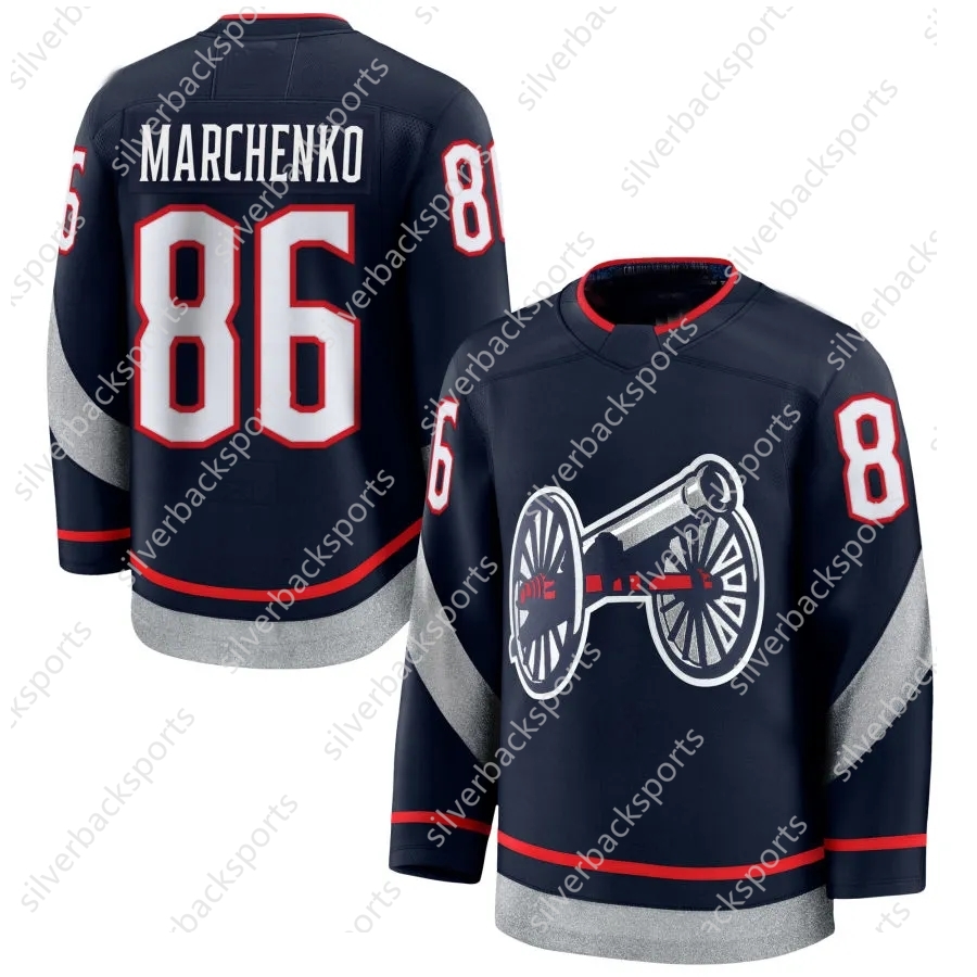 Blue Jacket Hockey Jersey Zach Werenski Kirill Marchenko Sean Monahan Cole Sillinger Damon Severson Yegor Chinakhov Adam Fantilli Kent Johnson