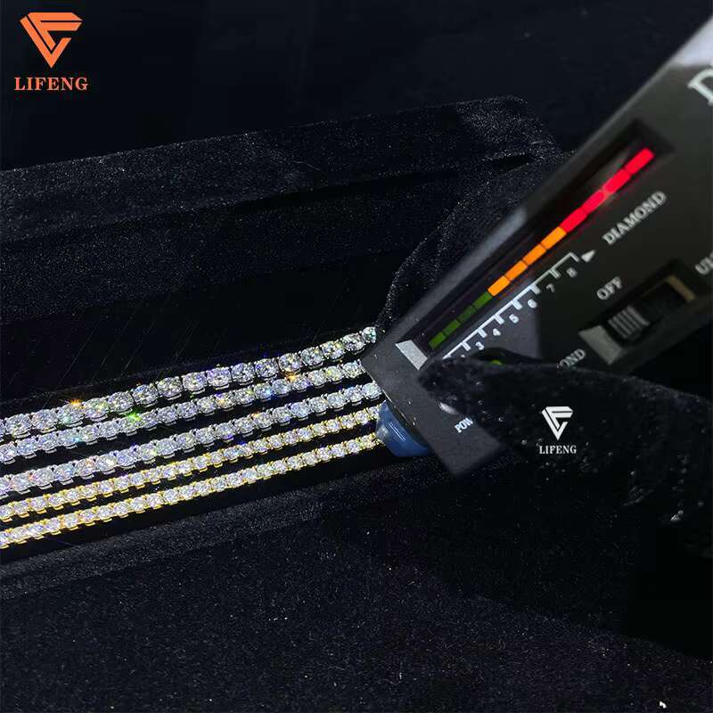 Lifeng 3/4/5MM Tennis Bracelet Iced Out Moissanite 925 Sterling Silver Trending Bracelet Fashion Jewelry Womens Tennis Bracelet