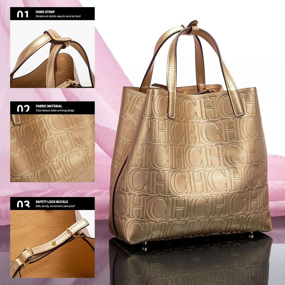 CHCH 2025 New Fashionable Classic Women's Handbag Simple And Versatile Large Capacity Bucket Bag
