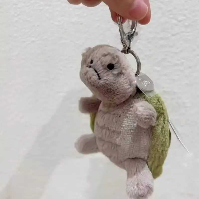 Keychains New Jelly Turtle Cat Pendant Keychain Cute Doll Plush Toy Keyring Cute Turtle Plush Toy Pet Toy Baby R250728