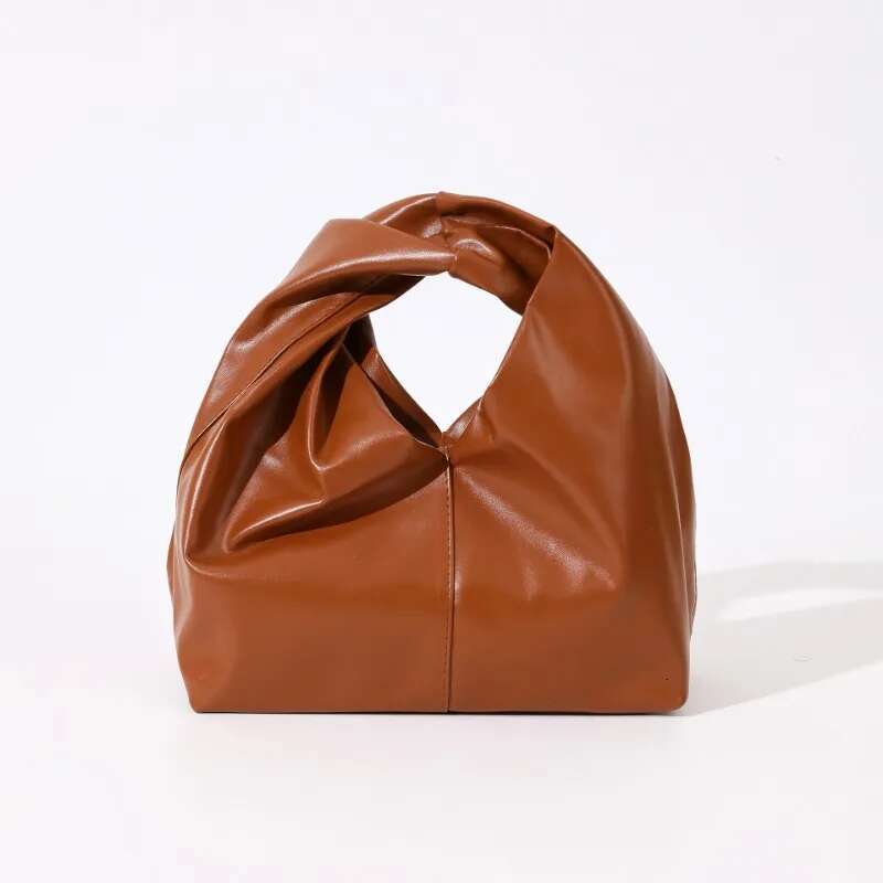 Meet You Soft Leather Pleated Handlebags For Women Trend Leisure Armpit Shopping Shoulder Bag Female Casual Commuter Tote