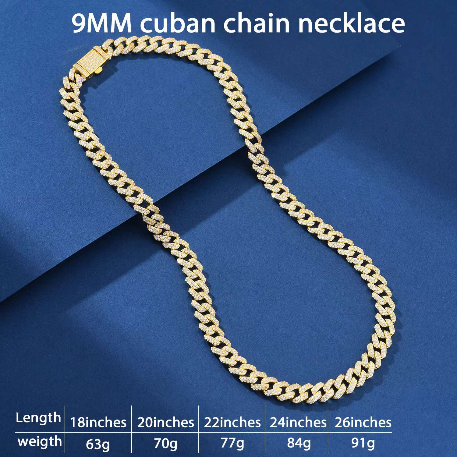 High quality sier necklace with ice Cuban chain 10mm inlaid zircon hip-hop style wedding fashion accessory