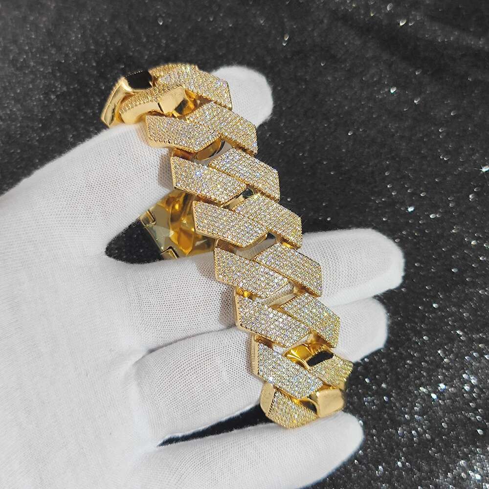 High Quality Custom Hip Hop Jewelry Diamond Necklace 25mm 6 Rows CZ Cuban LINK CHAIN Bling Big Heavy Iced Out Chain For Men
