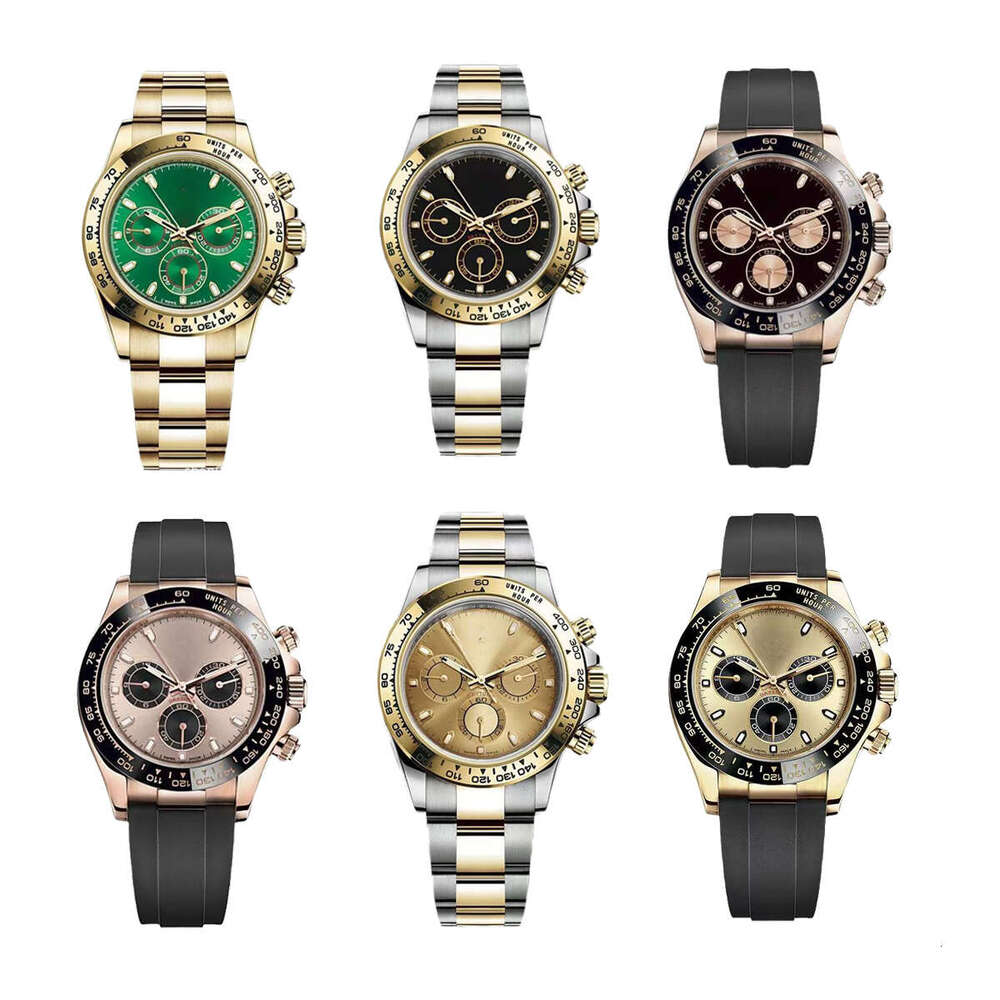 New Mens Watch Automatic Mechanical Gold Green Stainless Steel Ceramic Bezel Sapphire Black Blue 40mm