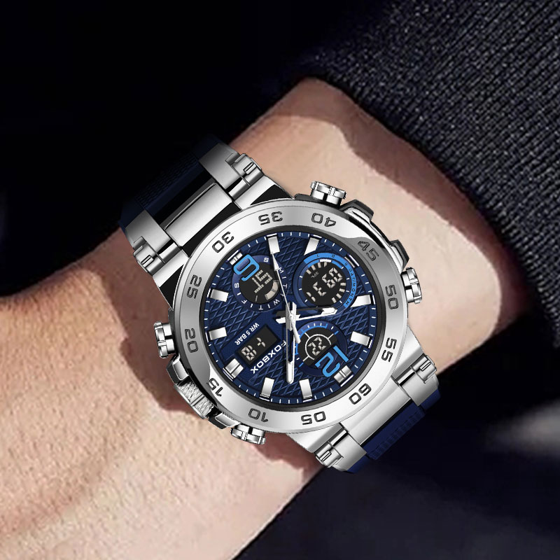 LIGE Luxury LED Display Men Wristwatches Luminous Sport Man Watch Waterproof Military Quartz Male Clock Relogio Masculino Quartz electronic dual watch