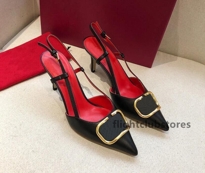 womens shoes summer stiletto valentinoshoe valentinolies high-heeled brand sandals all-match temperament metal french pointed toe shoes shallow ECWQ