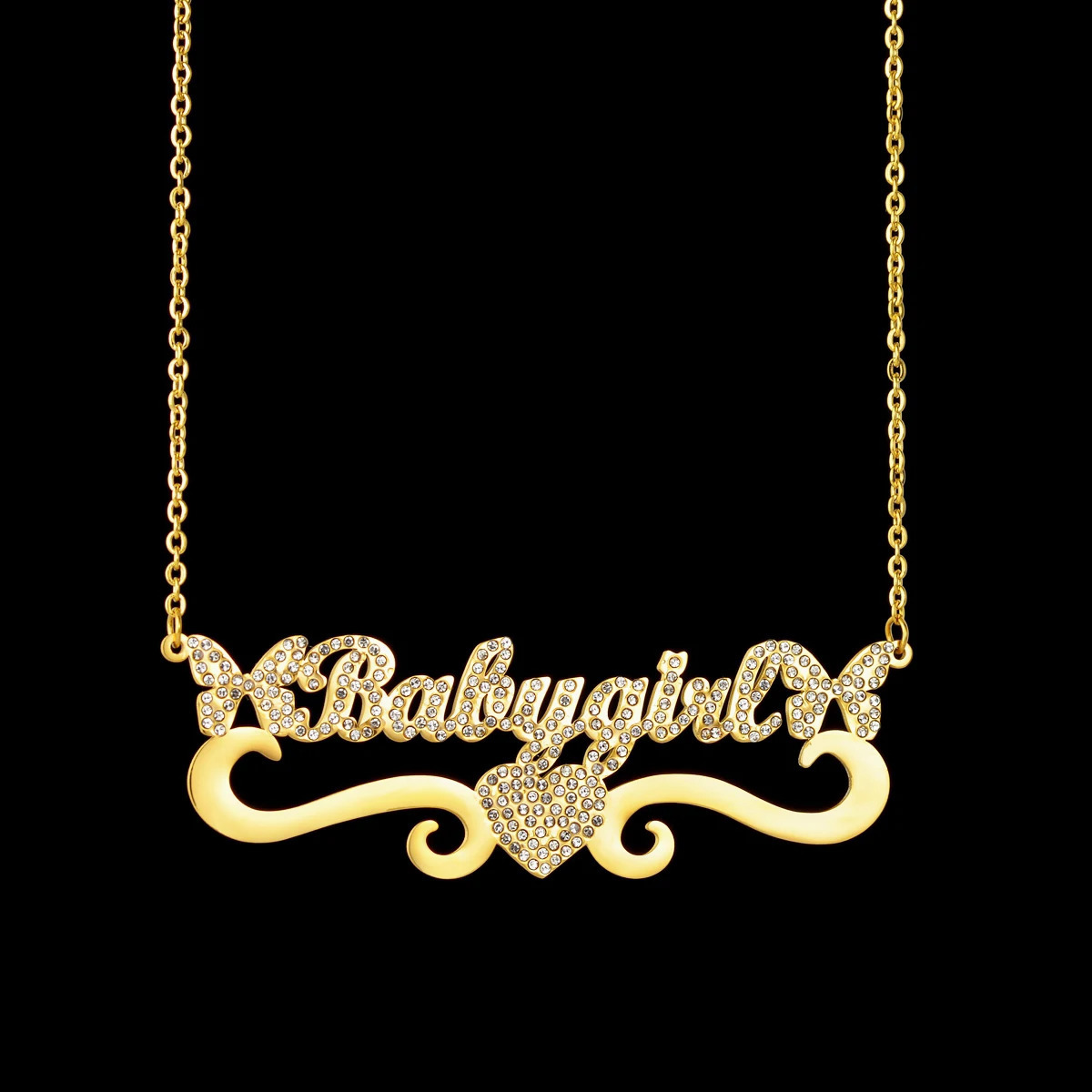 Custom Personalized Name Stainless Steel Necklaces Cubic Zircon Letters for Women Bling Pendant for Women Jewelry Drop 250409