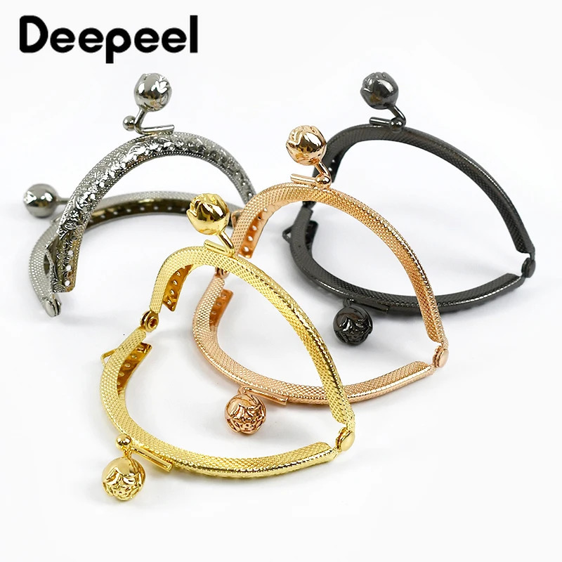 2510pcs Deepeel 85cm Metal Wallet Frame Handle Kiss Buckle DIY Handbag Hand Knitted Sewing Bracket Bag Accessories 250408