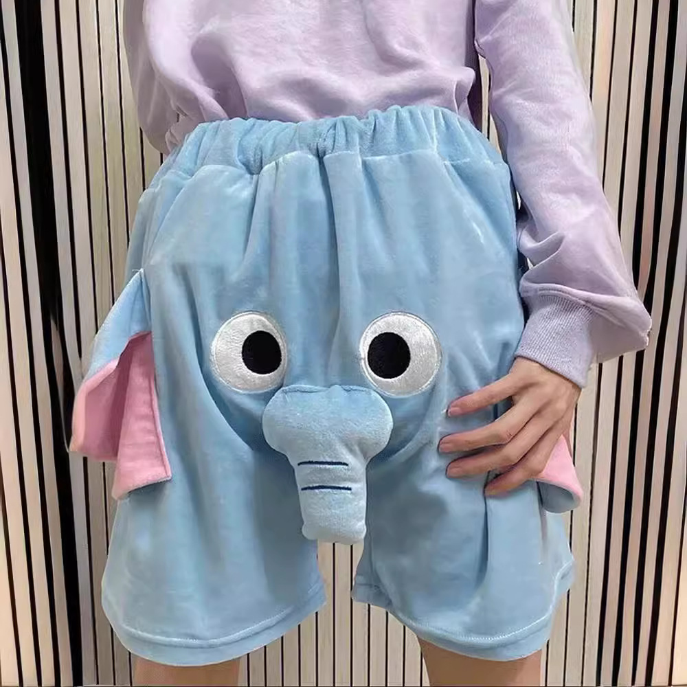2025 New Designer Shorts New Cartoon Shorts Cute Funny Ugly Fish Embroidery Shorts Children Coral Fleece Casual Sleeping Pants