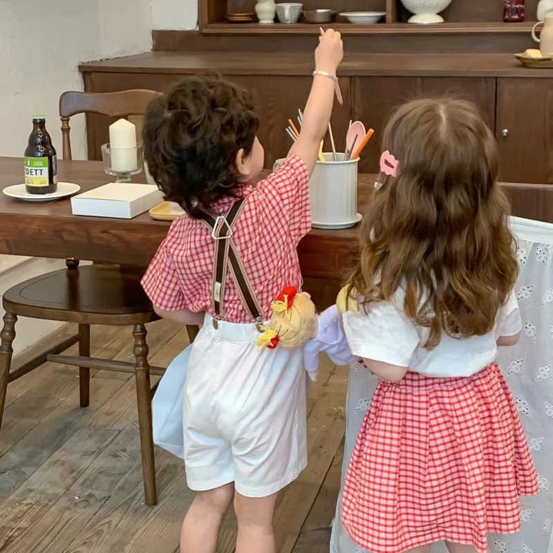2023 new summer explosive street dragon and phoenix twin brother and sister outfit set summer outfit childrens brother and sister outfit Korean versio
