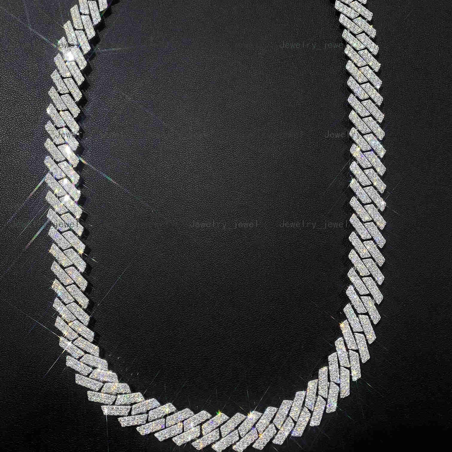 Custom Mens Jewelry 18K/10K Gold Cuban Link Bracelet CVD/HPHT Lab Diamond Chain for Men 14K Cuban Set Engraving