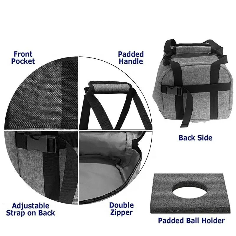 Bowling bag Oxford cloth container portable single bowling tote bag outdoor bowling equipment with cushion stand 250409