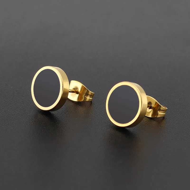 2Pcs/1Pair Stainless Steel Studs Earrings Round Shaped with Butterfly Clasp Push Earrings Women Men Hypoallergenic Earrings Z250408