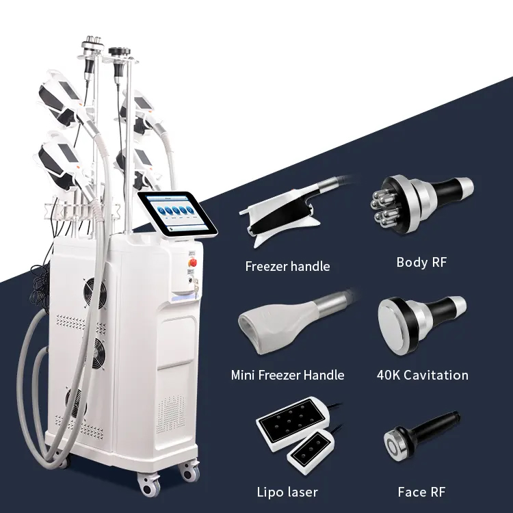 Non-Surgical Cryolipolysis Body Slimming Double Chin Treatment 9 In 1 Cryotherapy Skin Tightening Fat Dissolving Radiofrequency Cavitation Machine
