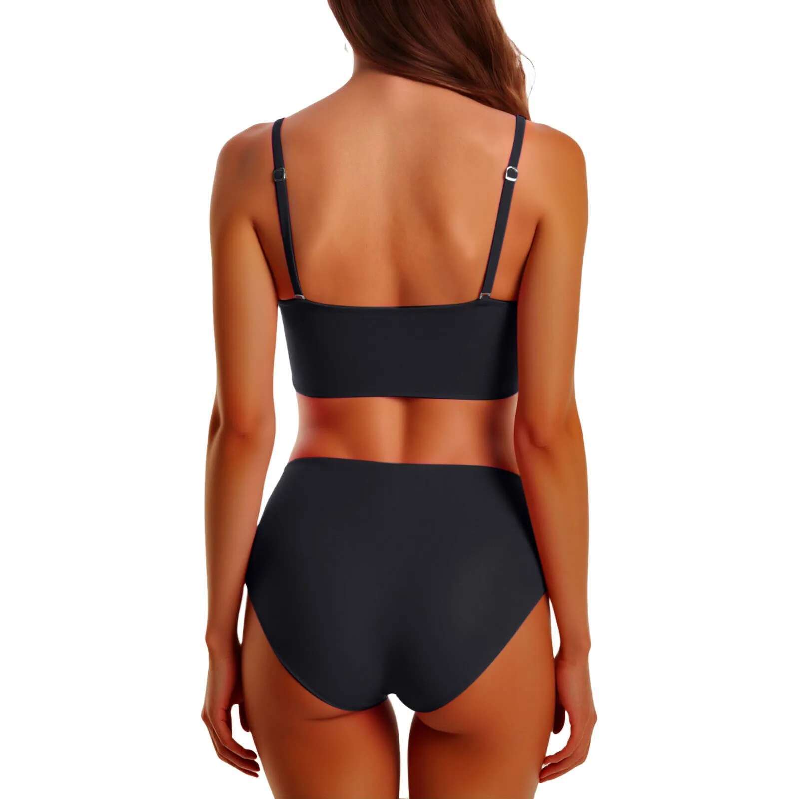 Dongdumaoyi Sexy Solid Patchwork Bikini High Waist Push Up Swimsuit Women Halter Backless Swimwear Beach Summer Bathing Suit
