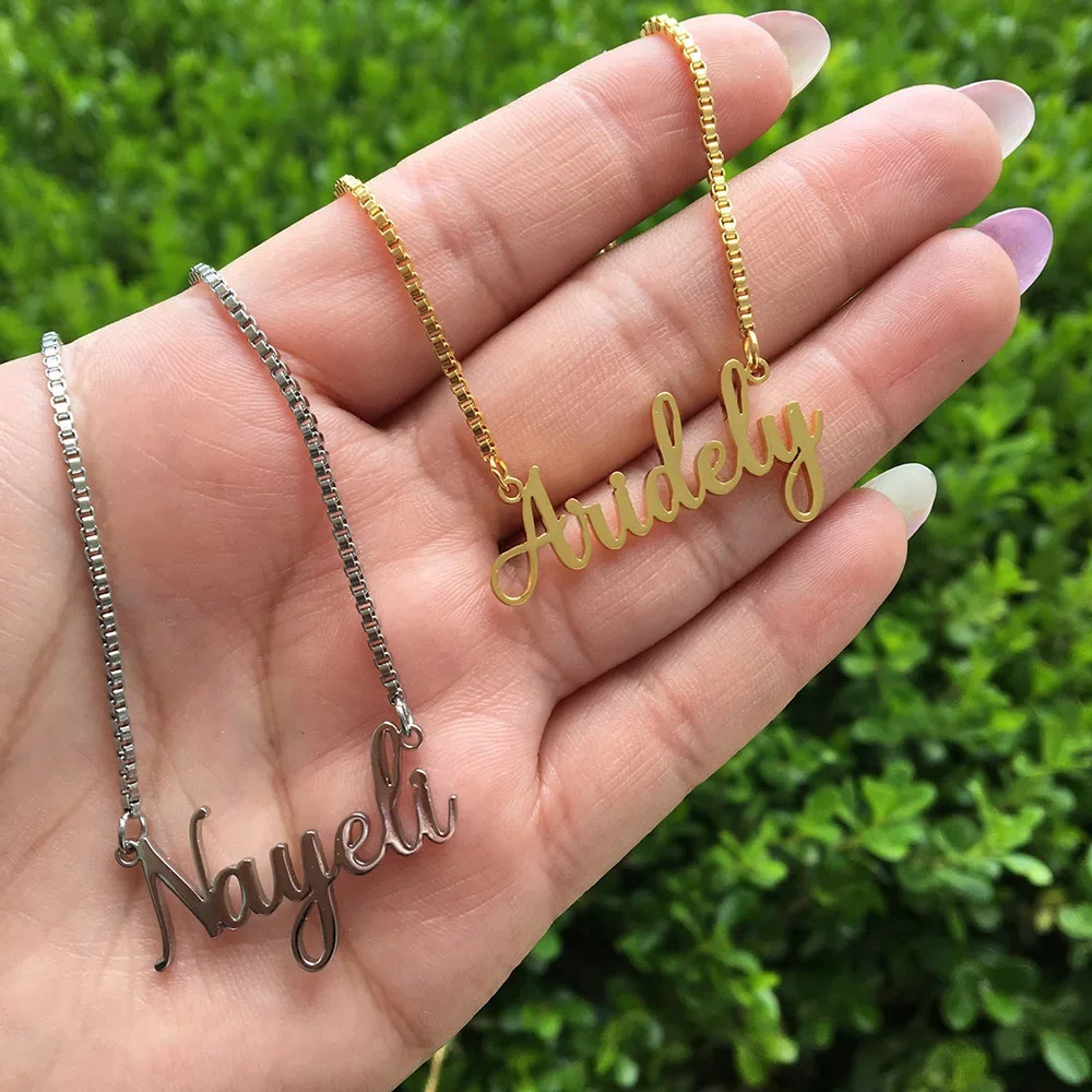 Custom Name Necklace Personalized Golden Choker for Women Man Stainless Steel Necklaces Customized Fashion Jewelry Couple Gift 250409
