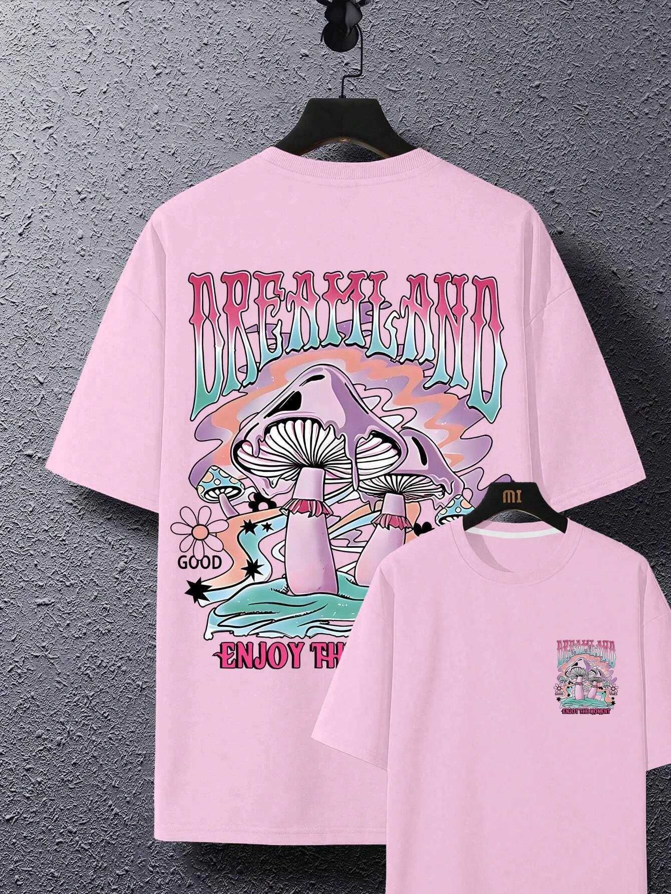 Mushroom mens unisex cotton T-shirt luxury brand plus size top casual short sleeved street clothing classic printed T-shirt S-4XLXJ250409