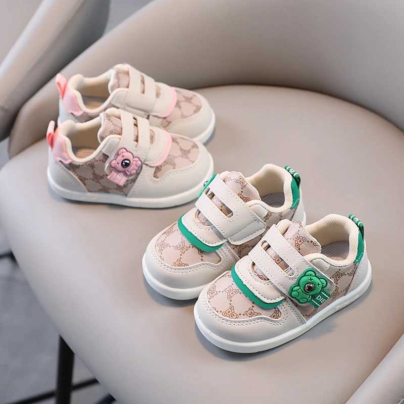 Baby Shoes 2024 Spring New Baby Soft soled Casual Shoes Little Bear Girls Sports Shoes Cartoon Casual Shoes X250409