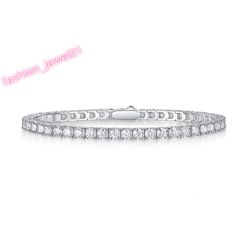 925 Sterling Silver Moissanite Tennis Bracelet for Men and Women Hiphop Rock 18K Gold Plated Luxury Jewelry