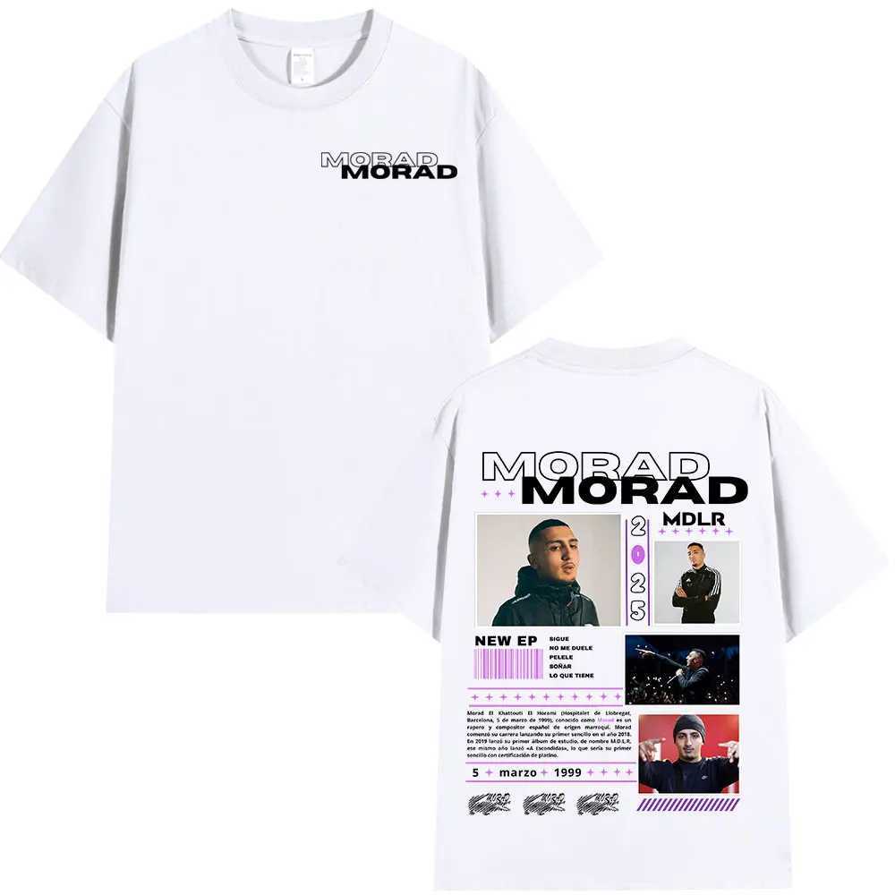 Rap singer Morad M.D.L.R graphic T-shirt mens fashion hip-hop retro T-shirt cotton oversized short sleeved T-shirtXJ250409