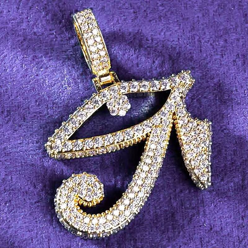 2025 Hip Hop Fine Jewelry Passd Diamond Tester 925 Sterling Silver Iced Out VVS Moissanite Horus Eye Pendant for Men Women