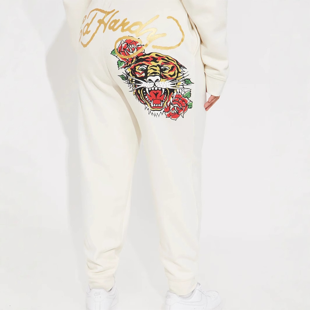 2025S Designer Women S Set New Fashionable Printed Casual Loose Sports Style Hooded Sweatshirt With Tie Up Pants Set For Women