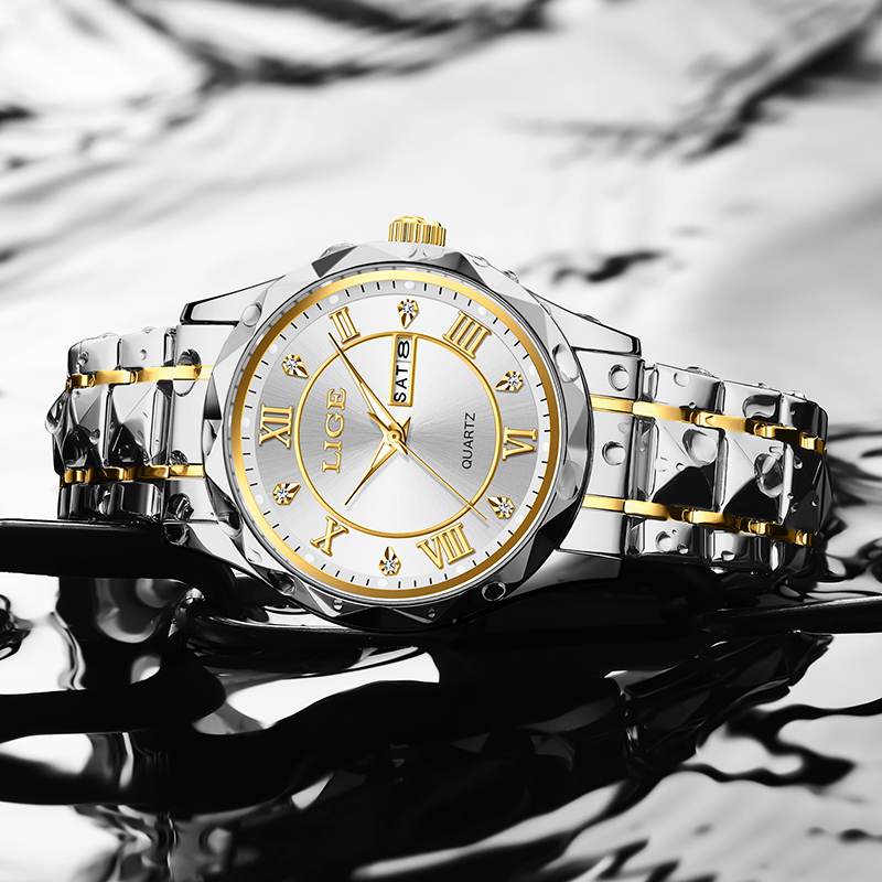 LIGE Men's Quartz Watch Men's Classic Traditional Watch Stainless Steel strap Men's Casual Waterproof Watch Youth Fashion Watch Student