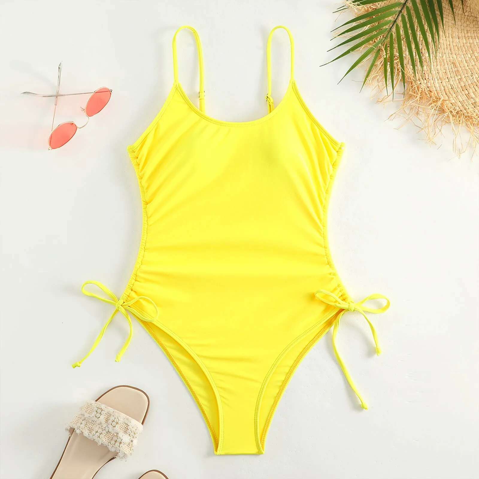 Dongdumaoyi Halter Bikini Set Short Swimsuit Women High Waist Swimwear S Fashion Sexy Solid Color One Piece Beach