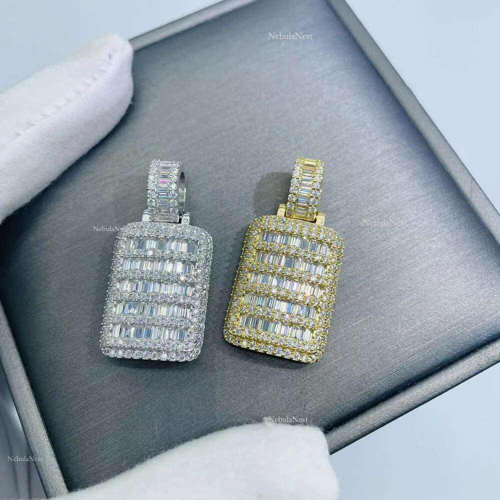 Hip Hop Jewelry VVS Moissanite Rapper Lced Out Customize Sterg Sier Shield Pendant