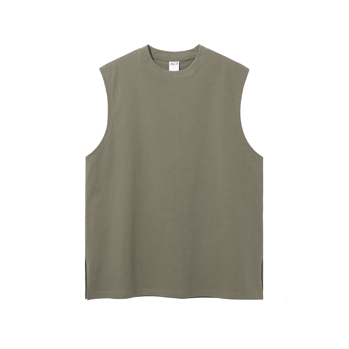 2025 Summer New American Trendy Brand Split Blue Ball Sports Tank Top Fitness Shoulder Loose Men's Half Sleeve T-shirt