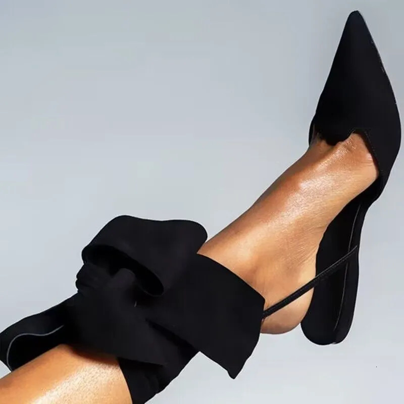Ladies Shoes on Sale Pointed Toe Womens Sandals Summer Shallow Mouth Lace Up Shoes Female Slingbacks Flat Heel Sandals 250408