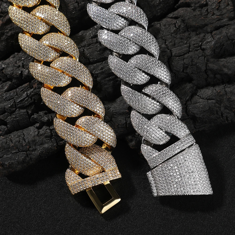 THE BLING KING 28mm Heavy Miami Cuban Necklace Micro Paved Out Cubic Zirconia Fashion HipHop Jewelry For Men 251107