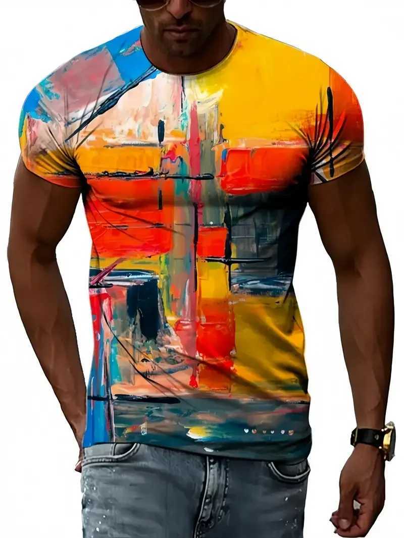 Visual Illusion 3D printed T-shirt for mens designer clothing summer womens casual street short sleeved top fun oversized childrens T-shirtXJ250409