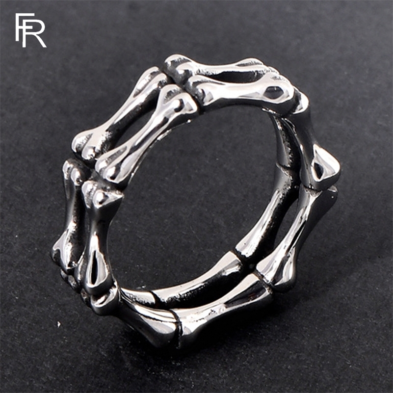 Personalized full matching retro punk hand bone steel ring for mens jewelry ring 250322