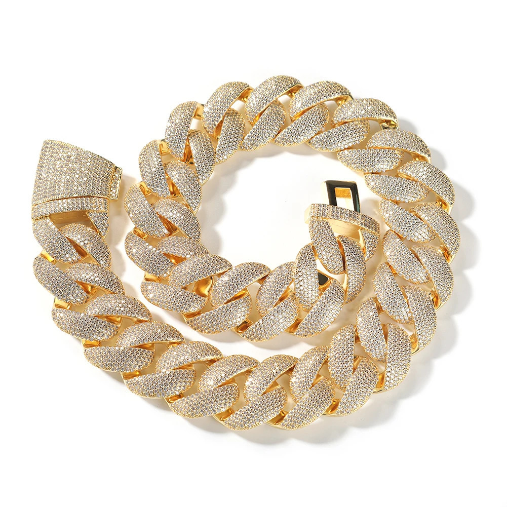 THE BLING KING 28mm Heavy Miami Cuban Necklace Micro Paved Out Cubic Zirconia Fashion HipHop Jewelry For Men 251107