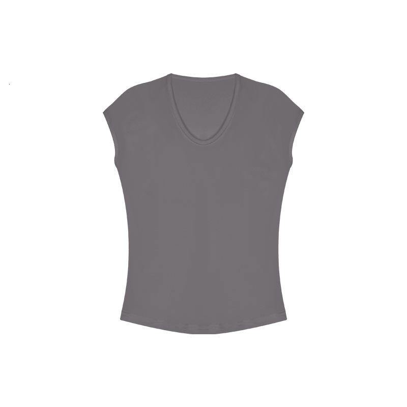 2025S Designer Women S T Shirt Design Sense V Neck Sleeved T Shirt Women S Summer New Item Irregular Short Student Slim Fit Top Ins Trend