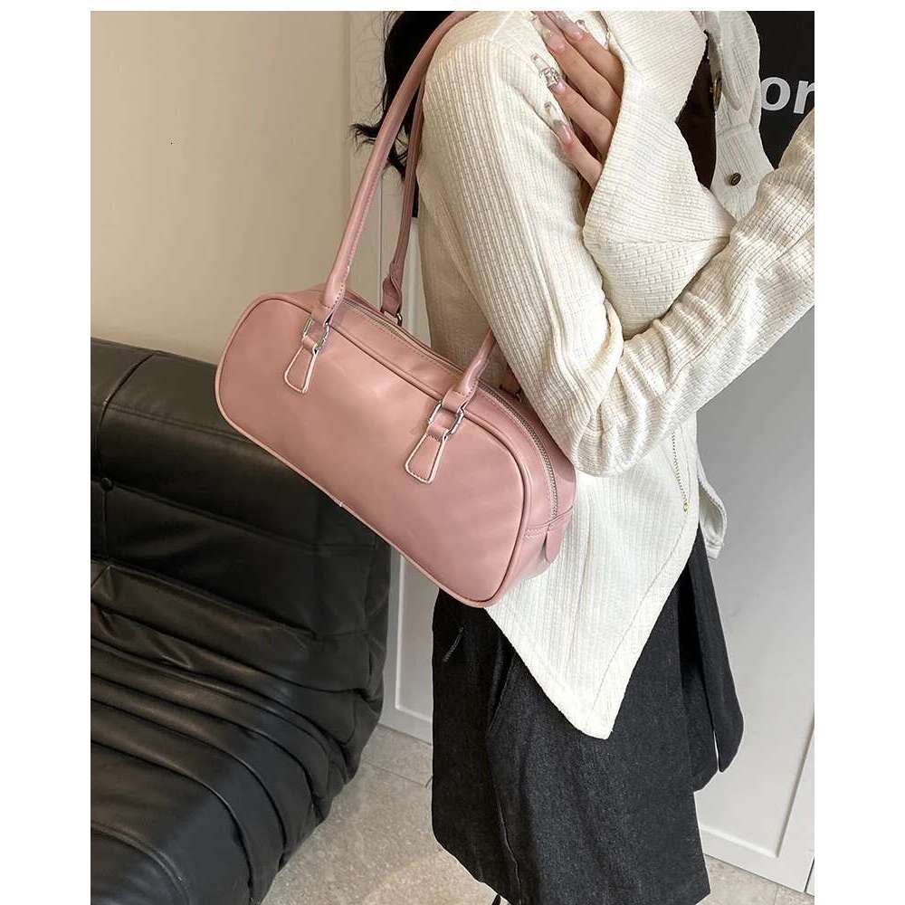 Solid Color PU Leather Underarm Bags For Women 2024 Spring Korean Fashion Retro Simple Shoulder Bag Lady Handbags And Purses