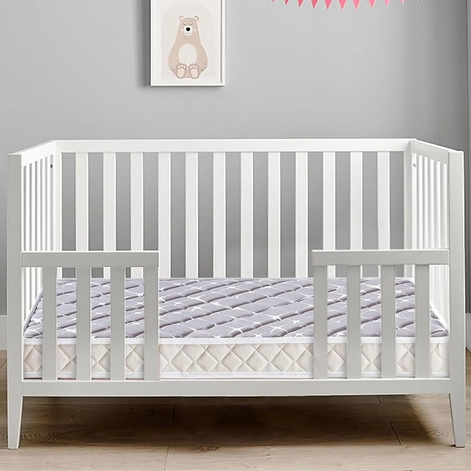 High quality double-sided baby mattress and toddler pad -52 inches x 27.6 inches x 5 inches - breathable - sturdy and soft 250409